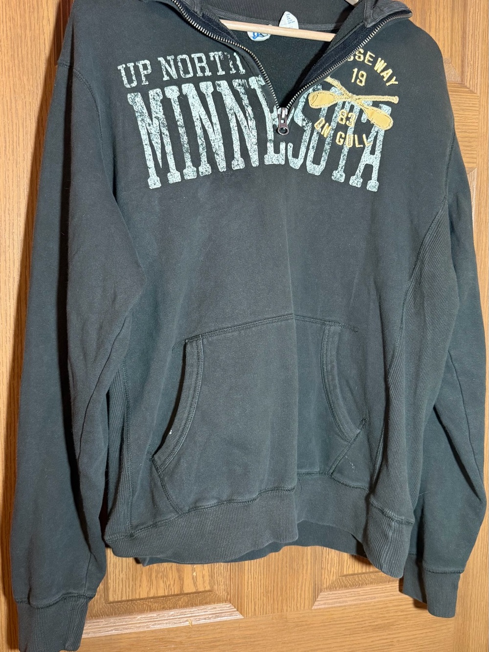 Blue 84 Dark Green Minnesota Half-Zip Sweatshirt with Yellow Graphic